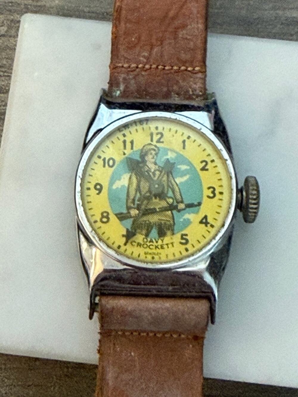 Vintage Davy Crockett watch 1950s E. Ingraham Co. Untested wristwatch #C306